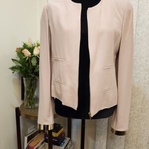 💋 Chloe Elegant Women's Pink Zip Blazer- French Size 40 (US 8)